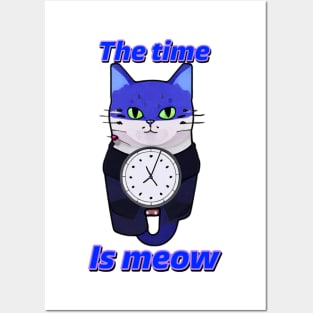 The Time is Meow ‘Blue’ Posters and Art